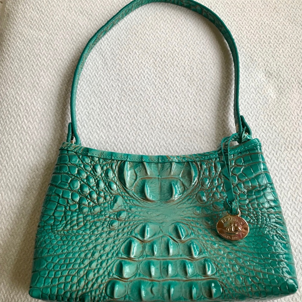 Small teal Brahmin Bag, like new condition
